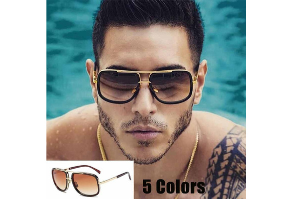 VERSACE VE4403 534887 Orange Square Rectangle Men's 57 mm Sunglasses