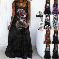 Summer, GOTHIC DRESS, Fashion, Print Dresses