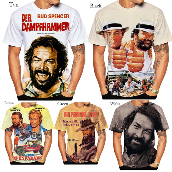 Summer Bud Spencer Terence Hill 3D printing T-shirt men/women casual  Harajuku funny Hip-hop Street Style Round Neck Short-sleeved T shirts