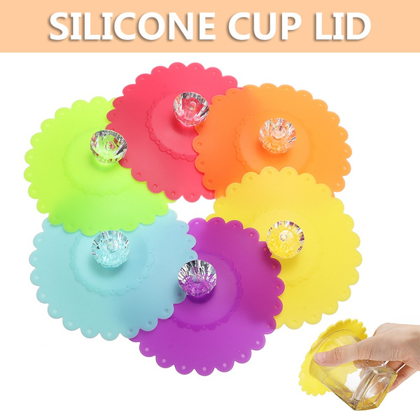 Silicone Cup Lid Glass Drink Cover Anti dust Coffee Mugs Suction