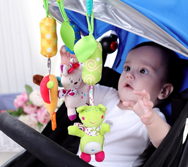 New Baby Crib Stroller Cot Buggy Pram Car Seat Revolving Hanging Rattles Dangle Toy Baby Rattles