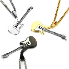 guitarpendant, ballchainnecklace, Jewelry, Chain
