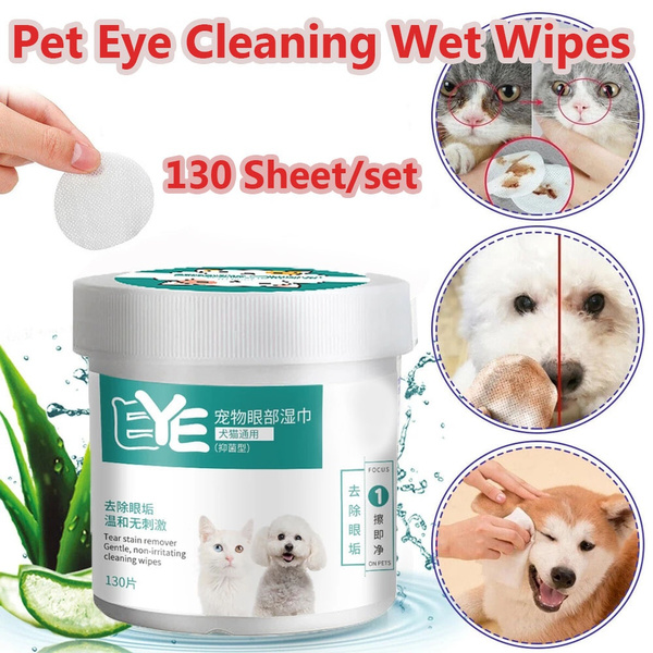130 Sheet/set Pet Eye Wet Wipes Gentle Soft Dog Cat Eye Cleaning Wipes
