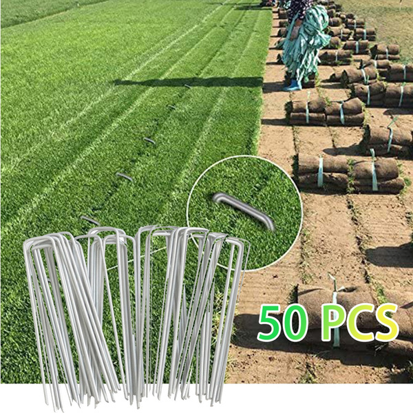 Ushape Garden Staples Ground Stakes Pegs Garden Pins Spikes for