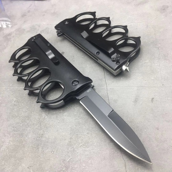 9"Trench Knuckle Style Tactical Spring Assisted Open Folding Pocket