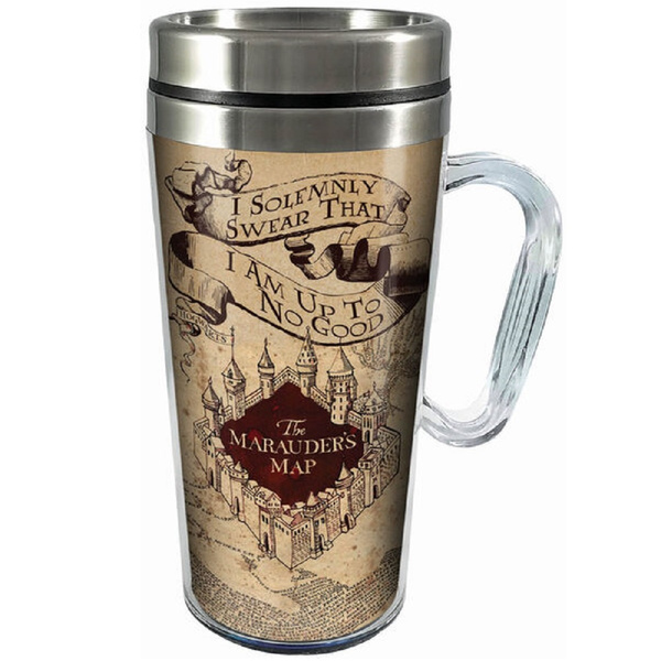  Harry Potter Marauder's Map Travel Cup with Straw - I Solemnly  Swear That I Am Up to No Good - Acrylic Tumbler with Silver Design - 22 oz  : Home & Kitchen