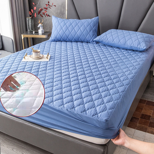 Quilted Embossed Waterproof Mattress Protector Fitted Sheet Waterproof Bed  Cover with Elastic