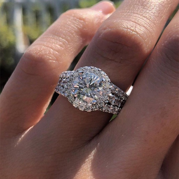 Sylvie 14K White Gold .51ctw Diamond Twist Halo Engagement Ring Semi-M – J  Loupe