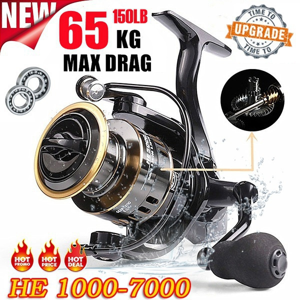 5.2:1 High Speed Metal Spool Sharky III Innovative Water Resistance  Spinning Reel 65KG Max Drag Power Fishing Reel for Bass Pike Fishing For  Daiwa