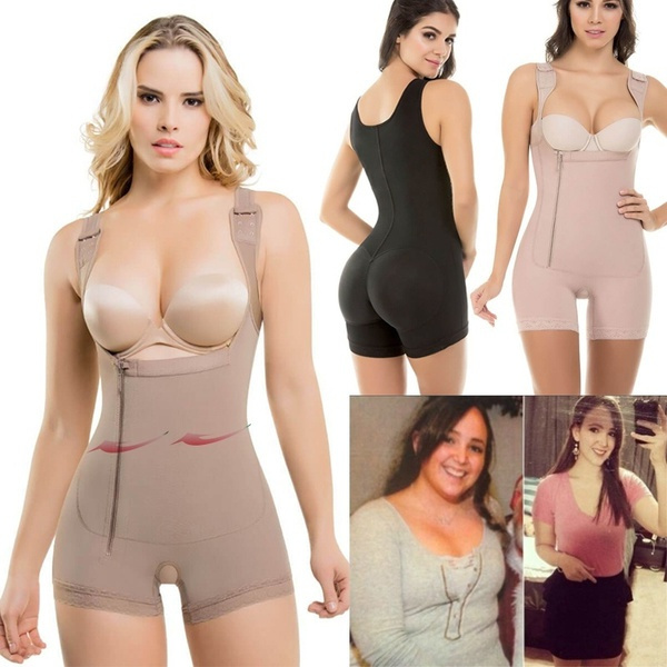 Full Body Shaper Hot Fajas Colombianas Women's Seamless Thigh Slimmer Open  Bust Shapewear Firm Tummy Control Bodysuit Plus Size S-6XL