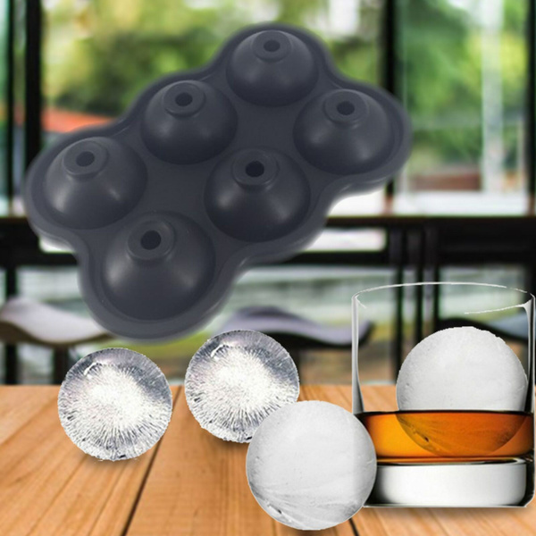 Large Round Ice Cube Ball Maker Tray Silicone Sphere Mold Bar Whiskey  Cocktails