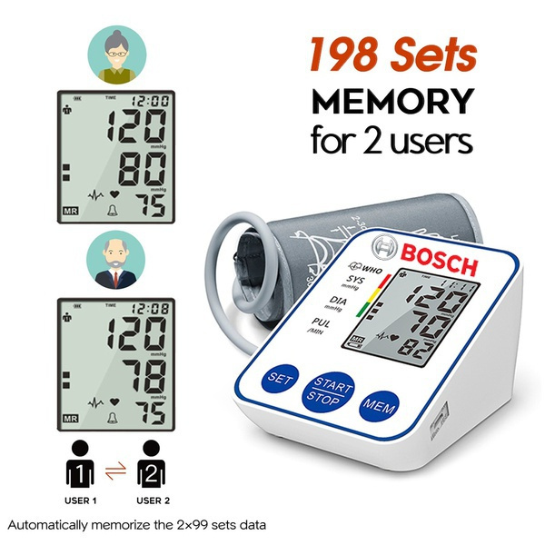 2022 NEW BOSCH Arm Blood Pressure Monitor Digital Blood Pressure Monitors Cuff BP Machine Automatic Heart Rate Pulse Monitor