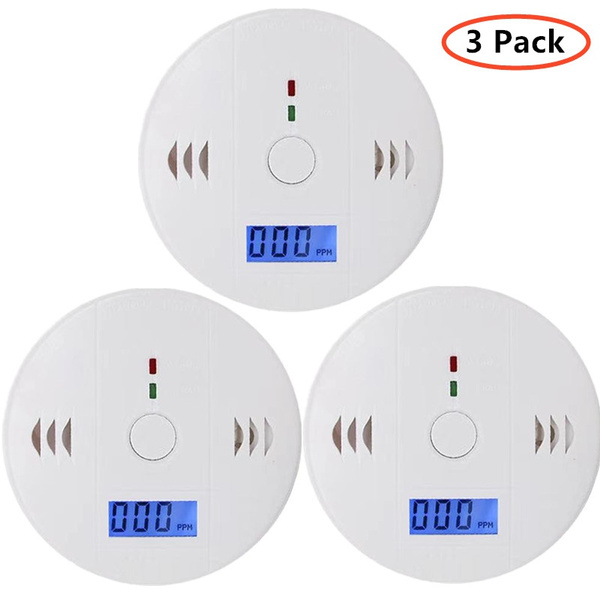 3 Pack Sensitive Home CO Sensor Detector Wireless CO Carbon Monoxide