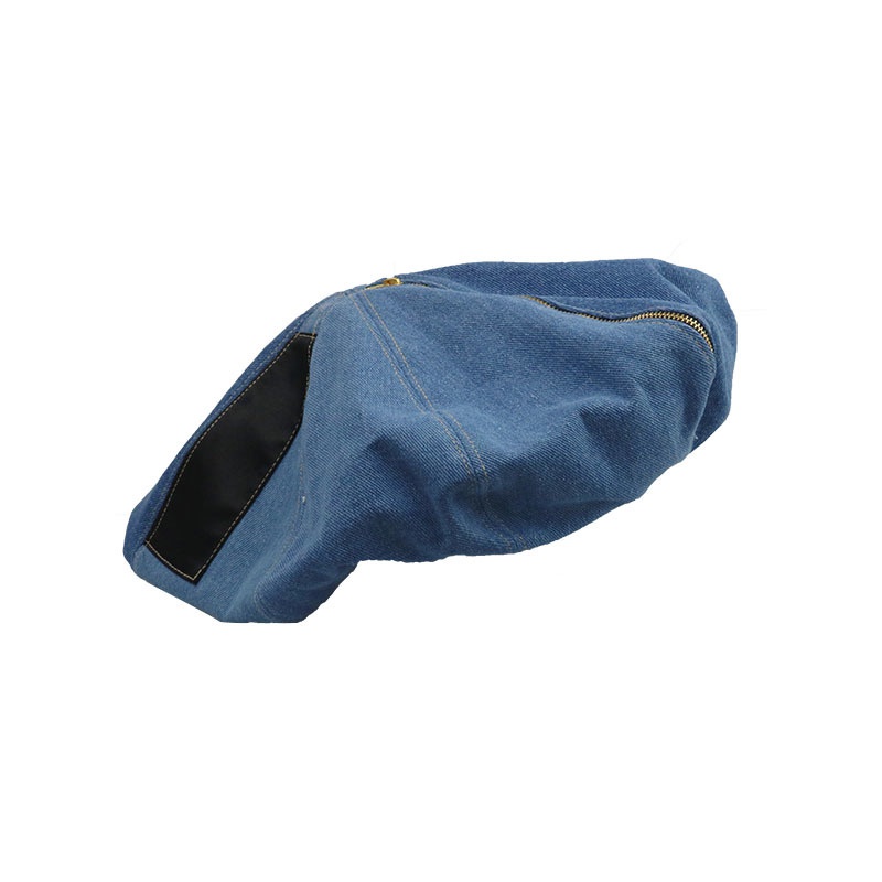 Lady Hat Cap Beret Denim Beanie Newsboy Oversized Baggy Zip