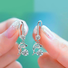 Sterling, cute, DIAMOND, wedding earrings