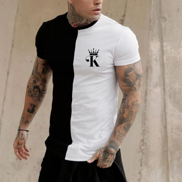 Short-sleeved Color Matching T-shirt 