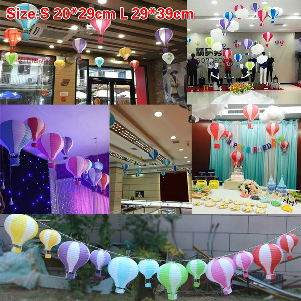 Candy Color Paper Hot Air Balloon Lantern Wishing Hanging Lanterns for ...