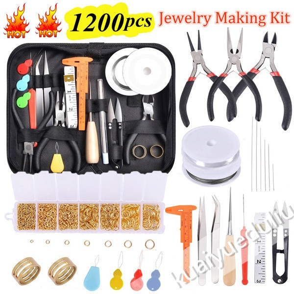 DIY Jewelry Making Kit Necklace Bracelet Earrings Tool Jewelry Making  Starter Kit Jewelry Beading Making Repair Tools Kit