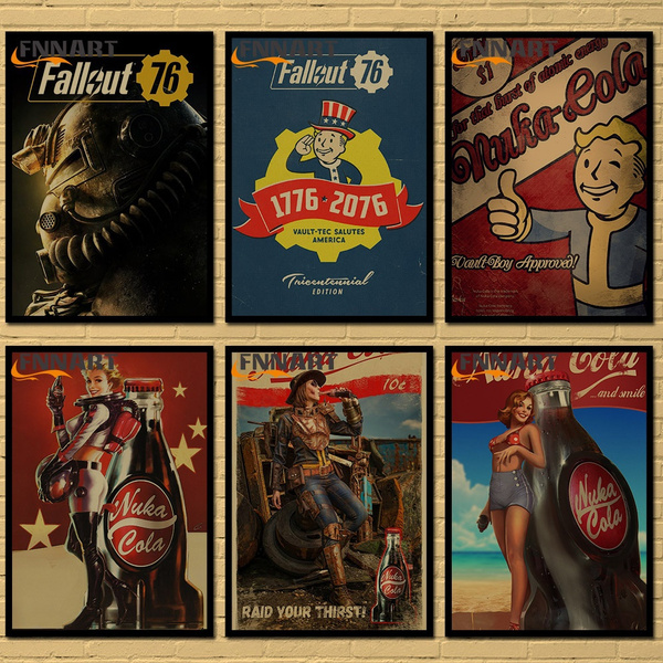 30 Style New Arrival Series Fallout 76 Nukacola Vintage Poster Retro Poster  BedRoom Wall Decoration Painting Many kinds Size