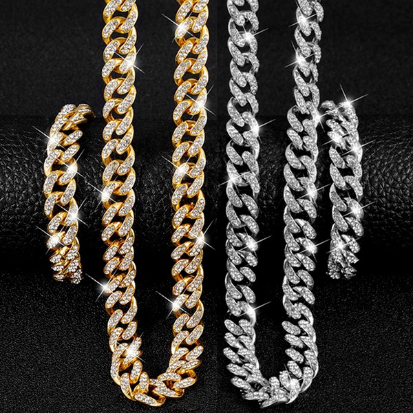 24k gold cuban link deals chain diamond