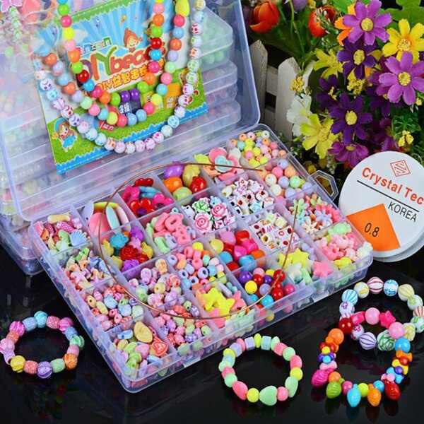 Child Pop Beads Girls Toys Creativity Needlework Kids Crafts Children's  Bracelets Handmade Jewelry Fashion Kit Toy For Girl Gift
