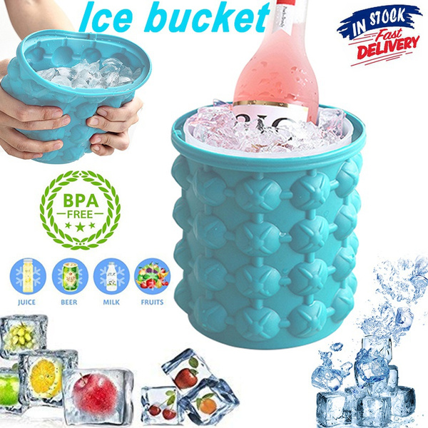 The Ultimate Ice Cube Maker Silicone Bucket with Lid Makes Small Size  Nugget Ice Chips for Soft Drinks, Cocktail Ice, Wine on Ice, Crushed Ice  Maker Cylinder Ice Trays, Ice Cup Maker