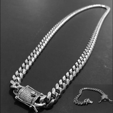 Steel, silver plated, Chain Necklace, Fashion