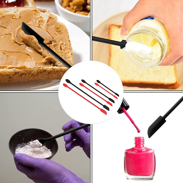 Mini Silicone Spatula,Reusable Thin Jar Spatula Set for Kitchen