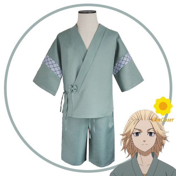 Cheap Anime Tokyo Revengers Mikey Green Kimono Shorts Manjiro Sano Cosplay  Costume Summer Yukata Cardigan Kawaii Pajamas Party Wear