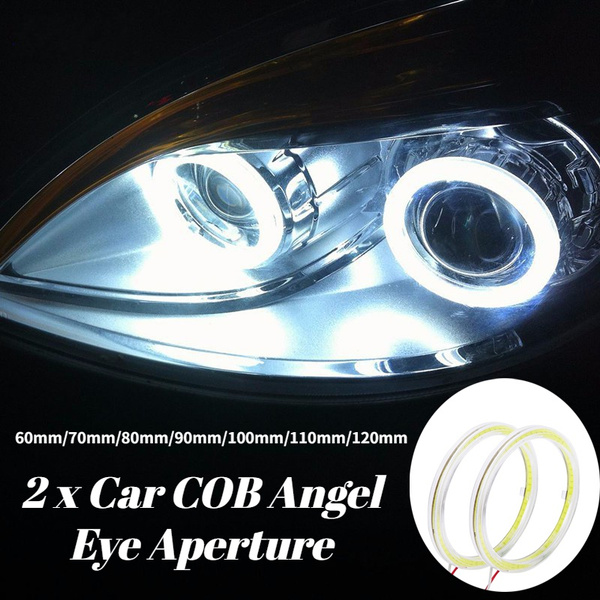 2 Pcs Car LED Light Headlight Circle Car Light Modification COB Angel Eye  Aperture Angel Eye Fog Light Circle