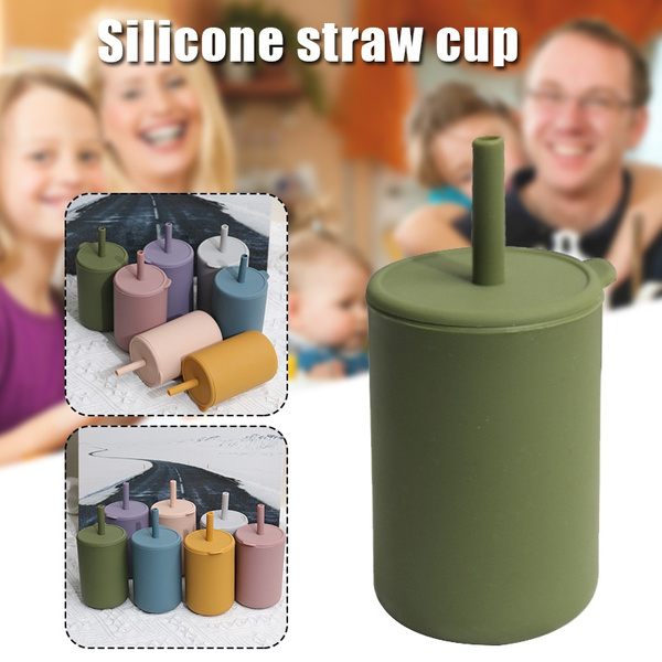 Toddler Cup Silicone Training Cup Sippy Cup with Straw Spill Proof