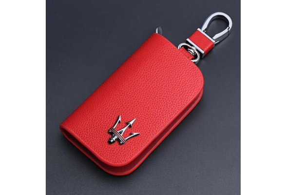  Wasben Car Logo Genuine Leather Keychain for Maserati