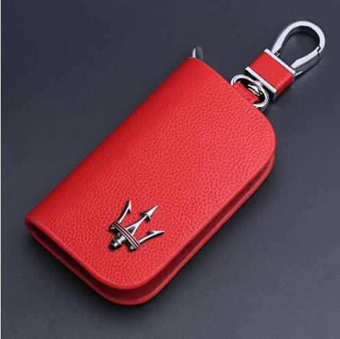  Wasben Car Logo Genuine Leather Keychain for Maserati