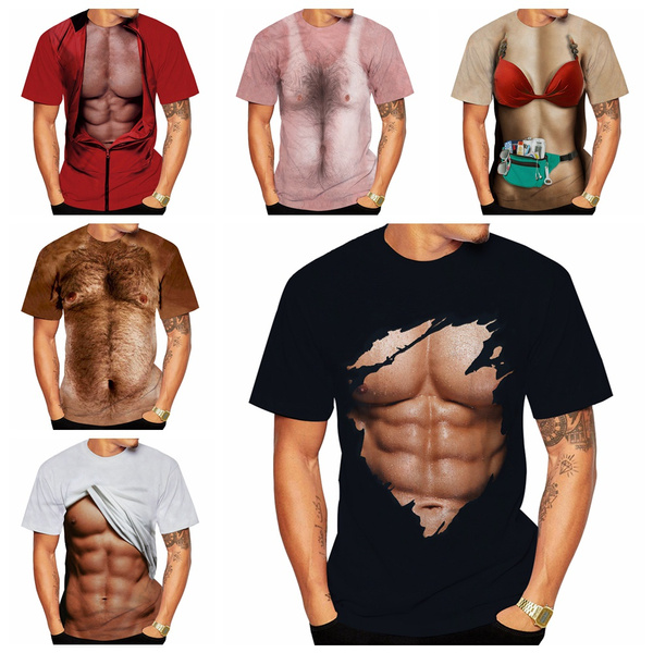  Muscle Bodybuilder Six Pack Abs Ripped T-Shirt Men