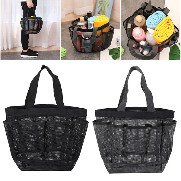 Multi-pocket Mesh Shower Caddy Tote Bag Hanging Portable Toiletry