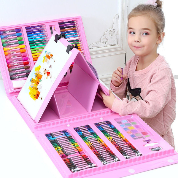 168PCS Children Kids Colored Pencil Artist Kit Set Painting Crayon