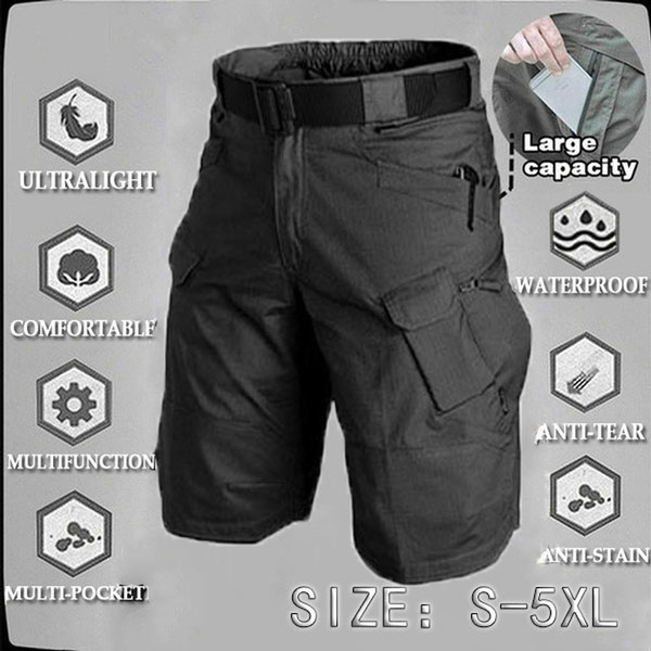 Mens Cargo Shorts Summer Outdoor Hiking Multi-pocket Work Pants