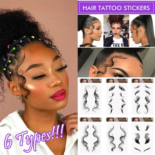 1 Set Baby Hair Edge Waterproof Hairline Sticker Tattoo Stickers Edges  Curly Hair