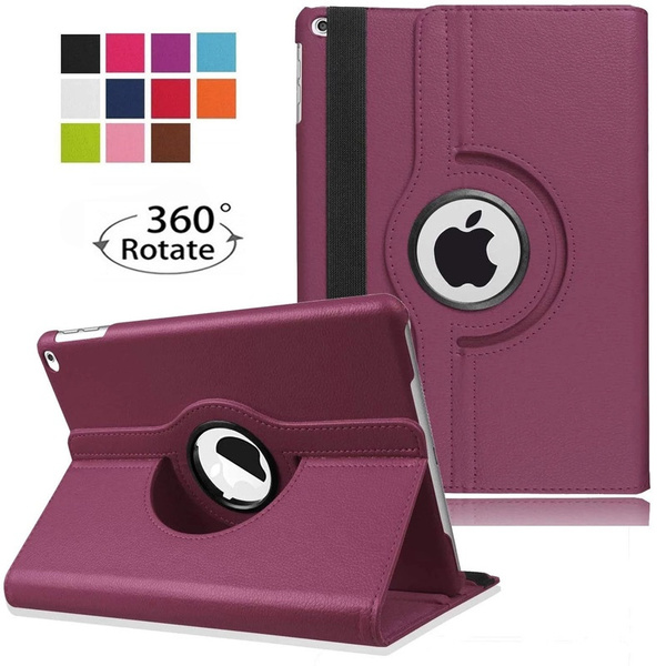 LEATHER 360 DEGREE ROTATING CASE COVER FOR I PAD 2,3,4 IN VARIOUS COLORS 