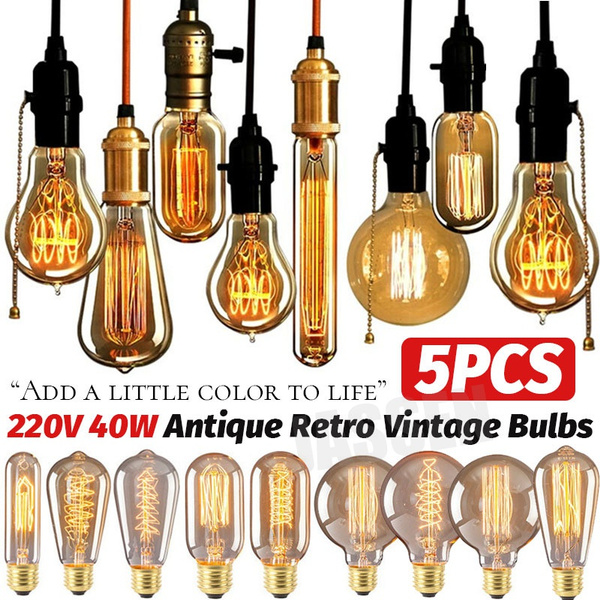 1 5PCS 12Styles Retro Bulb 40W 220V Bulb Filament Light Filament   60c99cc63d9c32a6bb0d89af Large 