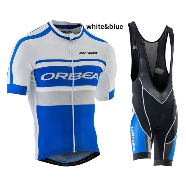 Blue Cycling Jersey Mens Summer Quick Dry