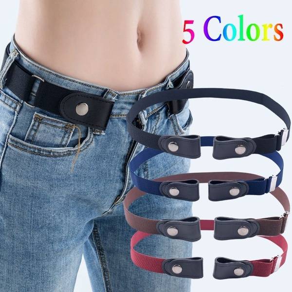 Buckle-Free Belt for Pants Dresses No Buckle Stretch Elastic Waist Belt ...