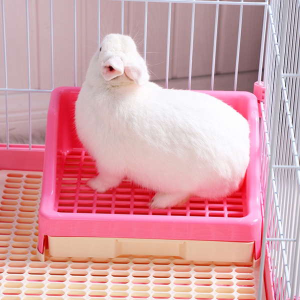 Pet Tray Rabbit Cage Corner Litter Box Antispill Edge Plastic Square