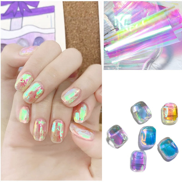 Aurora Nails Glass Foil Film Sticker Cellophane Paper Korean Nail Trend Design Ice Cube Manicure Diy Decoration Wish Aurora Nails Glass Foil Film Sticker Cellophane Paper Korean Nail Trend Design Ice Cube Manicure Diy Decoration Wish