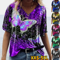 butterfly, Summer, Plus Size, Shirt