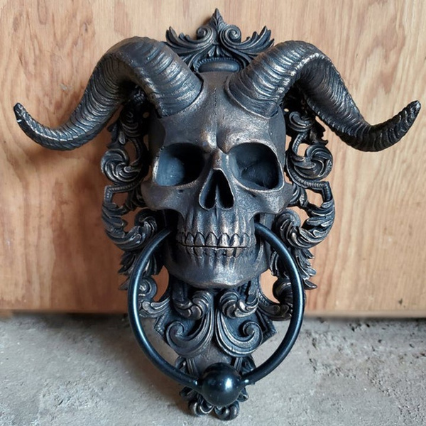 6.2 Inches Satanic Goat Head Door Knocker Brass Goat Face Doorbell Entrance  Door Accessory -  Canada