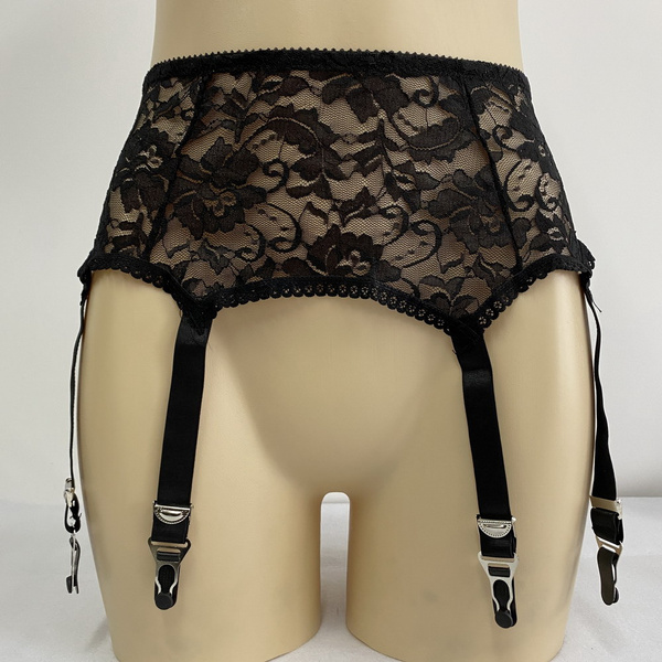 Women Floral Lace Garter Belts 6 Straps Suspender Belt Girdle For