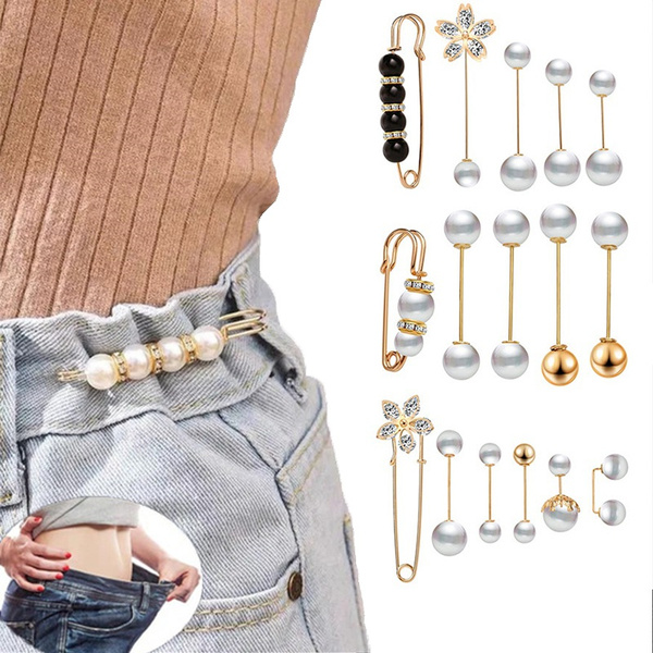Retro Pants Waist Pin Accessories Pearl Waist Buckle Clothing Pin for ...
