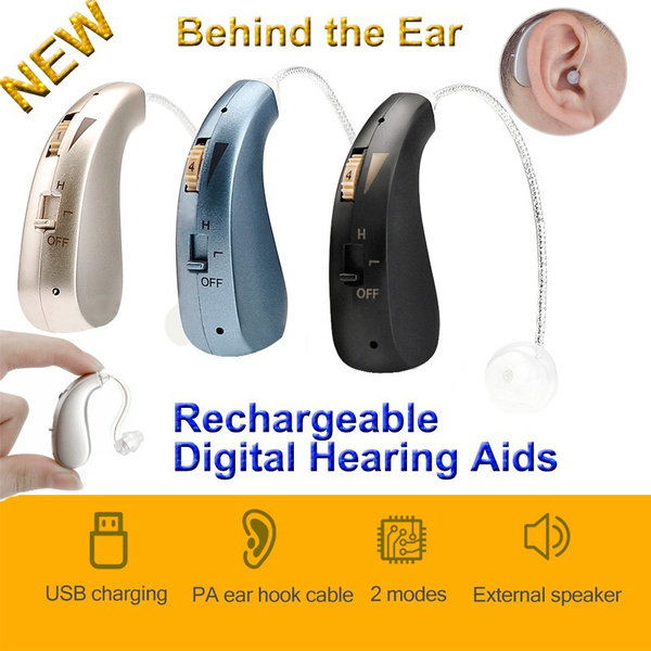 Upgraded Rechargeable Digital Hearing Aids Behind The Ear Sound ...