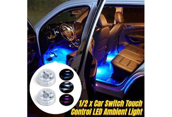 Wireless Klebstoff LED Auto Innenraum Umgebungslicht Fernbedienung  Dekoration Auto Dach Fuß Atmosphäre Lampe mit Batterie bunt